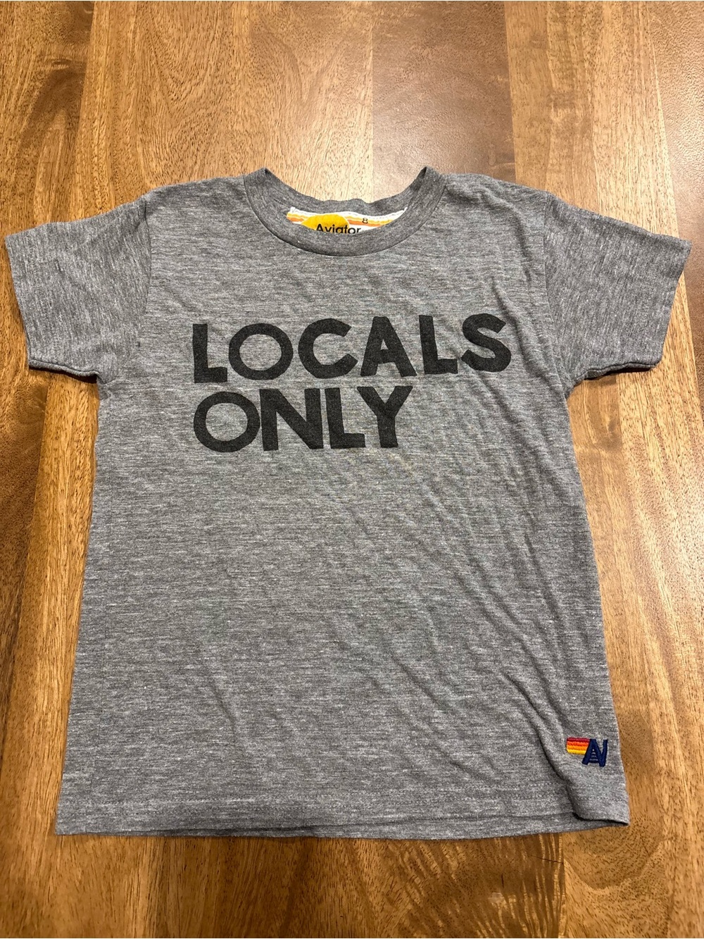 Aviator Nation Kids Grey 'LOCALS ONLY' Short Sleeve Tee